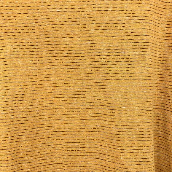 Goodfellow Mustard Yellow Black Stripe Standard Fit Crew Neck Short Sleeve Shirt - Picture 5 of 6